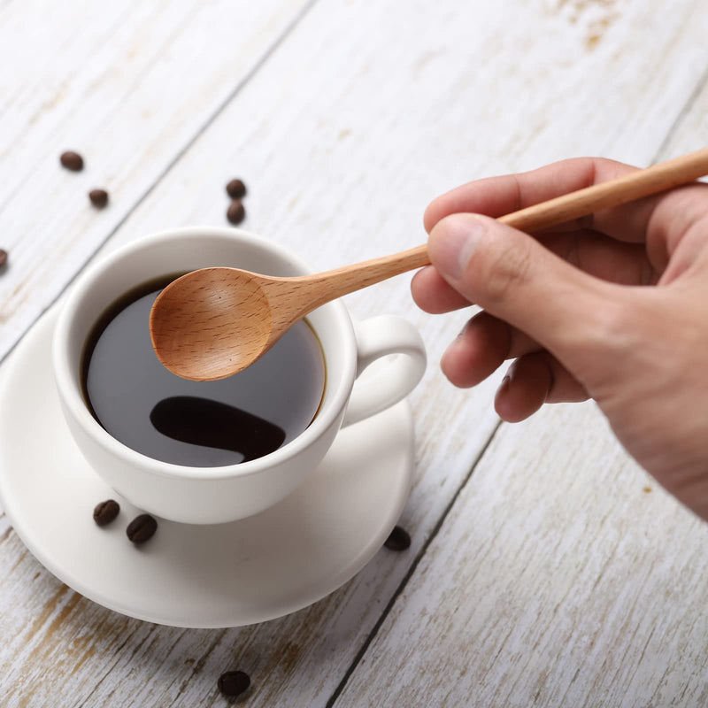 [Australia - AusPower] - 2pcs 6inch Honey Dipper Stick,2pcs 7.87inch Long Handle Coffee Stirring Spoons,Beech Wooden Honey Jar Spoons Stirrer,Dessert Iced Tea Cocktail Mixing Spoons for Home Kitchen,Wedding Party Favors 4 