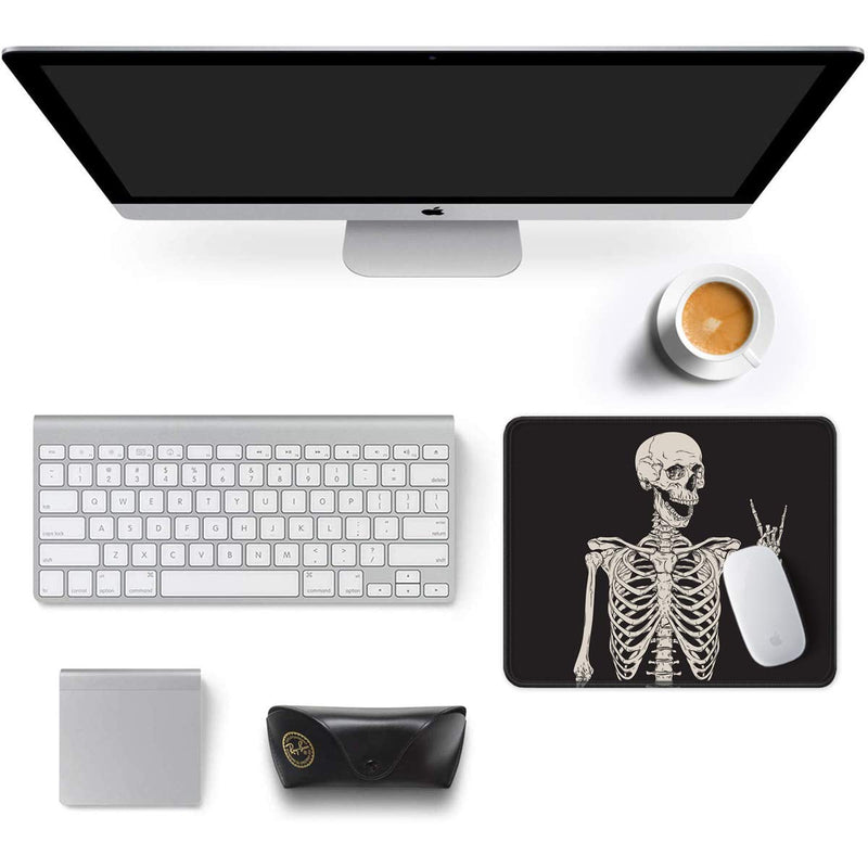 [Australia - AusPower] - Auhoahsil Mouse Pad, Funny Skull Design Anti-Slip Rubber Mousepad with Durable Stitched Edge for Gaming Office Laptop Computer Men Women Kids, Cute Custom Pattern, 9.8 x 7.9 in, Smile Skull Love You 