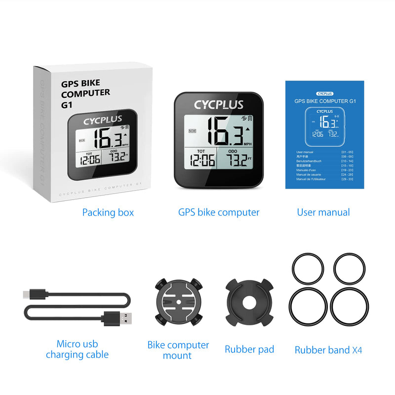 [Australia - AusPower] - CYCPLUS GPS Bike Computer, Wireless Cycling Computer with Automatic Backlight, Bicycle Speedometer Odometer with Waterproof and Lager Battery, Provide Professional Data Analysis 