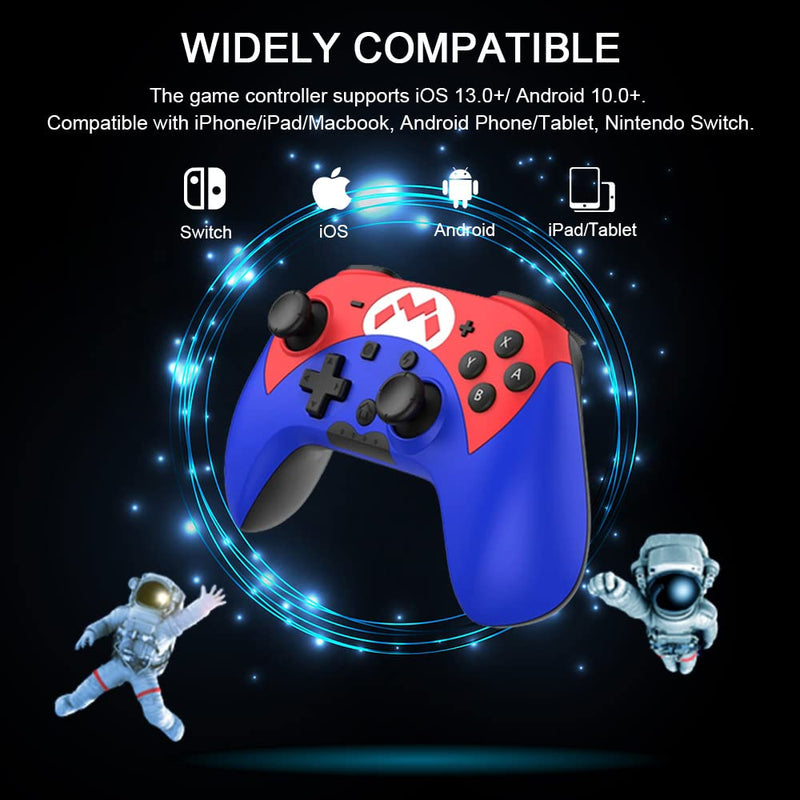 [Australia - AusPower] - Joso Mobile Game Controller for iPhone iPad, Direct Play, Bluetooth Gaming Gamepad Joystick Works with Most iOS, iPad, MFi Games, Call of Duty Mobile(COD), Genshin Impact, Asphalt 9, Real Racing 3 Blue 