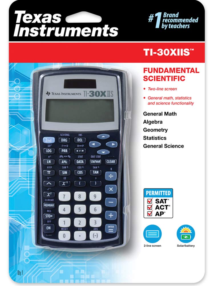 [Australia - AusPower] - Texas Instruments TI-30XIIS Scientific Calculator, Black with Blue Accents Single Pack 