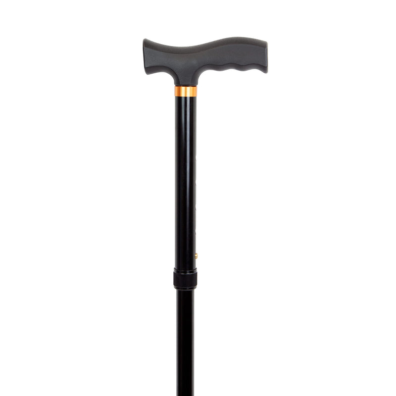 [Australia - AusPower] - Dynarex Compact Lightweight Aluminum t-Handle Folding Cane, Black 