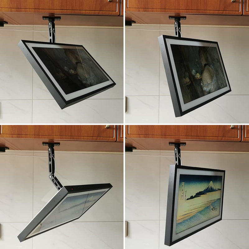 [Australia - AusPower] - ATOPHK Under-Cabinet Mount， Aluminum Material Stand for Amazon Echo Show 15，Multi Angle Adjustment，Horizontal and Vertical Screens Rotate Freely，Ceiling or Under-Cabinet Mount Black 
