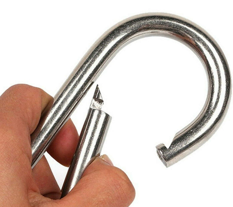 [Australia - AusPower] - Large Carabiner Clip,5-1/2 Inch Heavy Duty Stainless Steel Spring Snap Hook for Outdoor Living,Gym,Boating,Hammock 