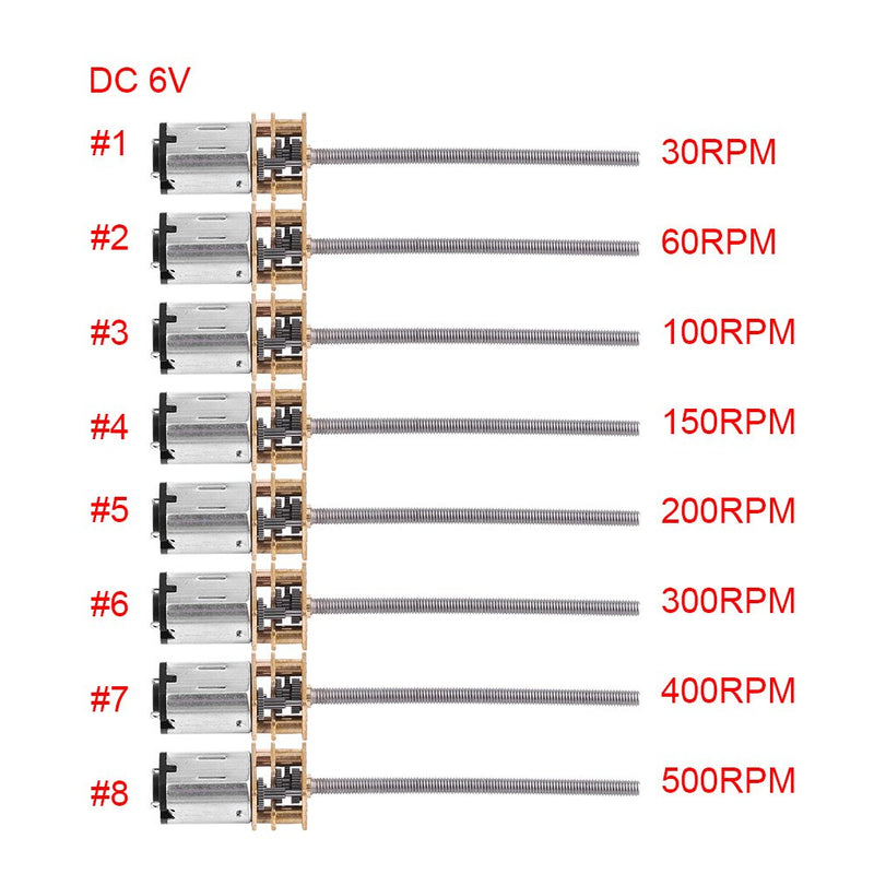 [Australia - AusPower] - DC 6V Gear Motor with Long M355MM Lead Screw Thread Output Shaft 30/60/100/150/200/300/400/500RPM(6V 60RPM) 