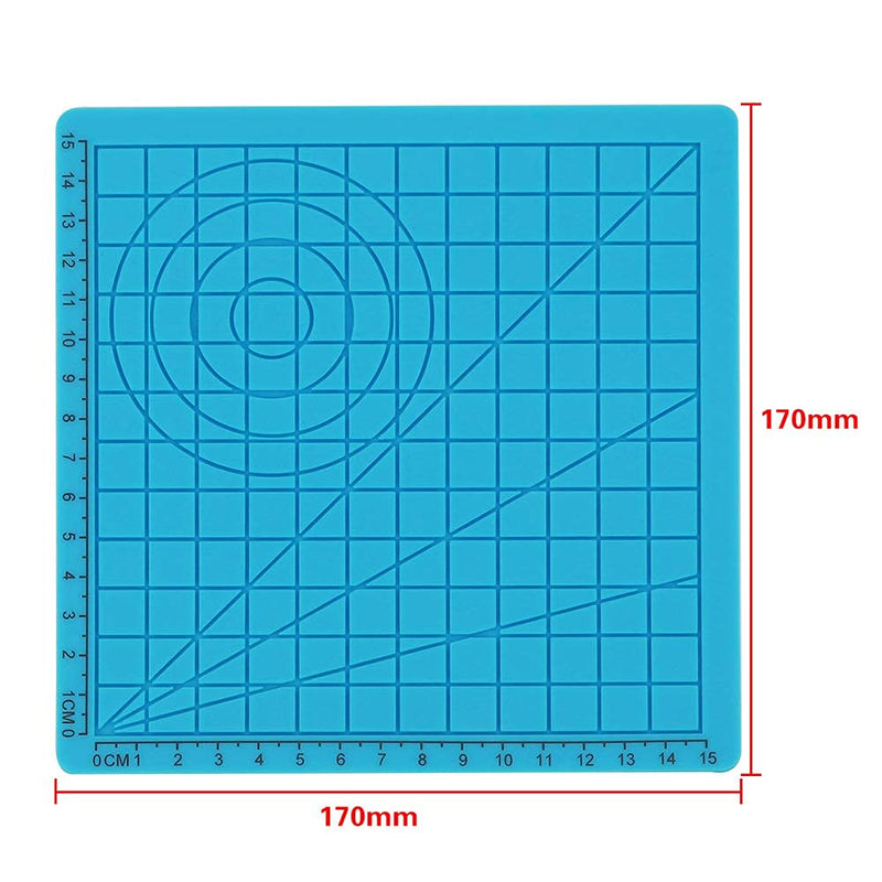 [Australia - AusPower] - 3D Printing Pen Silicone Design Mat with Basic Template with 2 Silicone Finger Caps Great 3D Pen Drawing Tools 