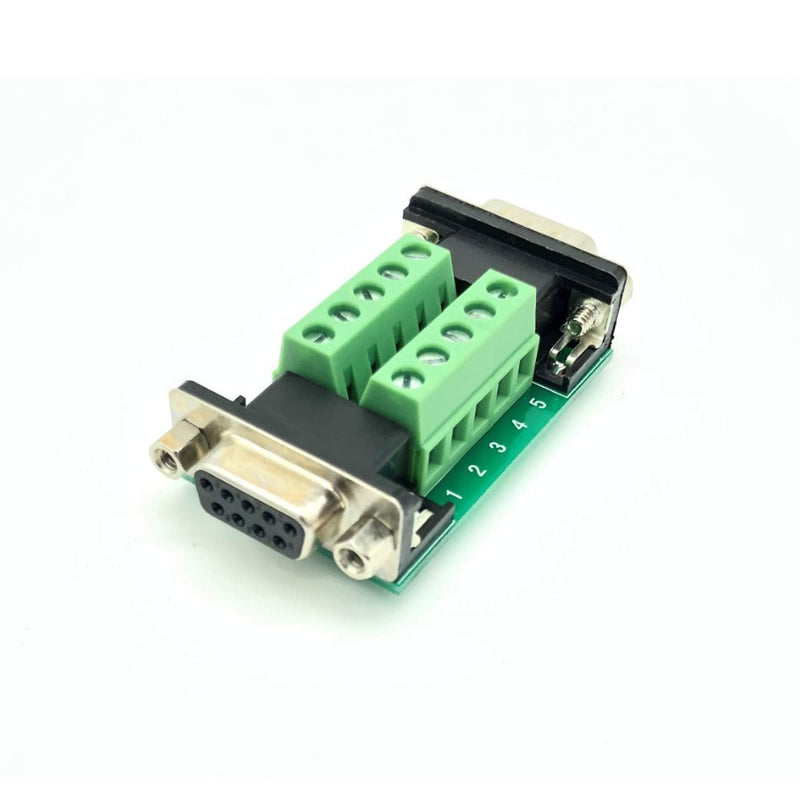 [Australia - AusPower] - BUELEC DB9 Female and Male Connector in One Breakout Board,RS232/RS485/CAN/RS422 with DB9 Connector to Terminal Board Signal Module(5PCS DB9Femal/male) 
