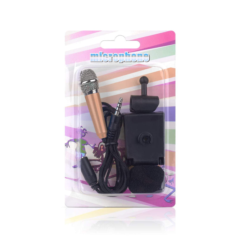 [Australia - AusPower] - Uniwit Mini Portable Vocal/Instrument Microphone for Mobile Phone Laptop Notebook Apple iPhone Sumsung Android with Holder Clip (Golden) Golden 
