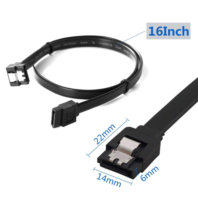 [Australia - AusPower] - ELIATER 6 Pack 90 Degree Right-Angle SATA III Cable 6.0 Gbps HDD SDD Data Cable with Locking Latch for SATA HDD, SSD, CD Driver, CD Writer, 16-Inch 