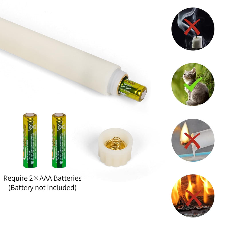 [Australia - AusPower] - Sequpr 12 Pcs Flameless Taper Candles Flickering with Remote Timer, Battery Operated Taper Candles, 11 inches Led Candlesticks for Christmas, Thanksgiving, Church, Wedding Decorations(Ivory) 