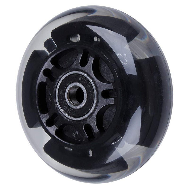 [Australia - AusPower] - AOWISH 2-Pack Light Up Scooter Rear Wheels 80mm LED Flash Flashing Inline Skates Replacement Wheel with Bearings ABEC 9 for Adjustable 3-Wheel Kick Scooters Black 