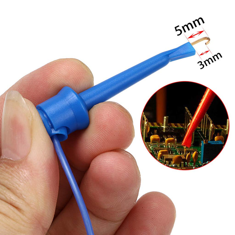 [Australia - AusPower] - Sumnacon 10 Pcs Multimeter Electrical Test Dual Lead Test Hook Clips - 5 Colors Silicone Minigrabber to Minigrabber Flexible Test Cables for Electronic, Component, Testing Connecting 