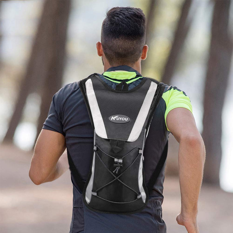 [Australia - AusPower] - KUYOU Hydration Pack with 2L Hydration Bladder Lightweight Insulation Water Rucksack Backpack Bladder Bag Cycling Bicycle Bike/Hiking Climbing Pouch Black 