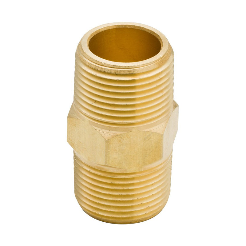 [Australia - AusPower] - Vis Brass Pipe Fitting, Equal Hex Nipple, 1/8" NPT Male x 1/8" NPT Male (Pack of 5) Pack of 5 