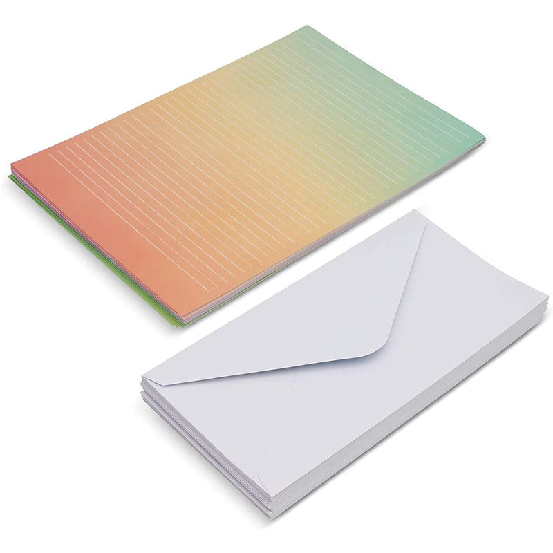 [Australia - AusPower] - Lined Watercolor Stationery Paper and Envelopes Set (10.25 x 7.25 Inches, 90 Pieces) 