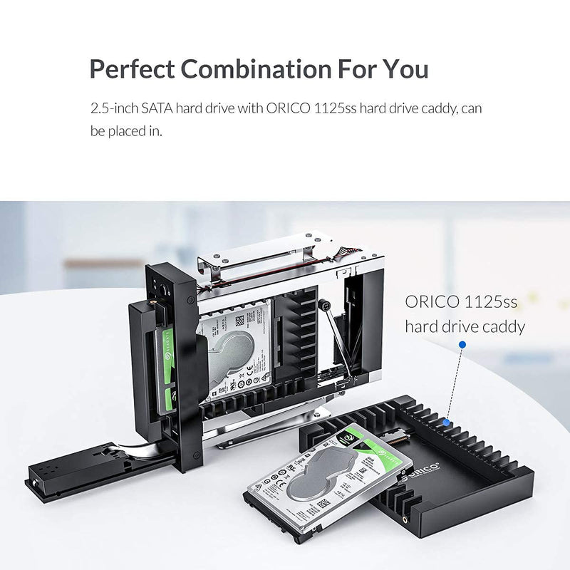 [Australia - AusPower] - ORICO 2.5 SSD SATA to 3.5 Hard Drive Adapter Internal Drive Bay Converter Mounting Bracket Caddy Tray for 7 / 9.5 / 12.5mm 2.5 inch HDD / SSD with SATA III Interface 