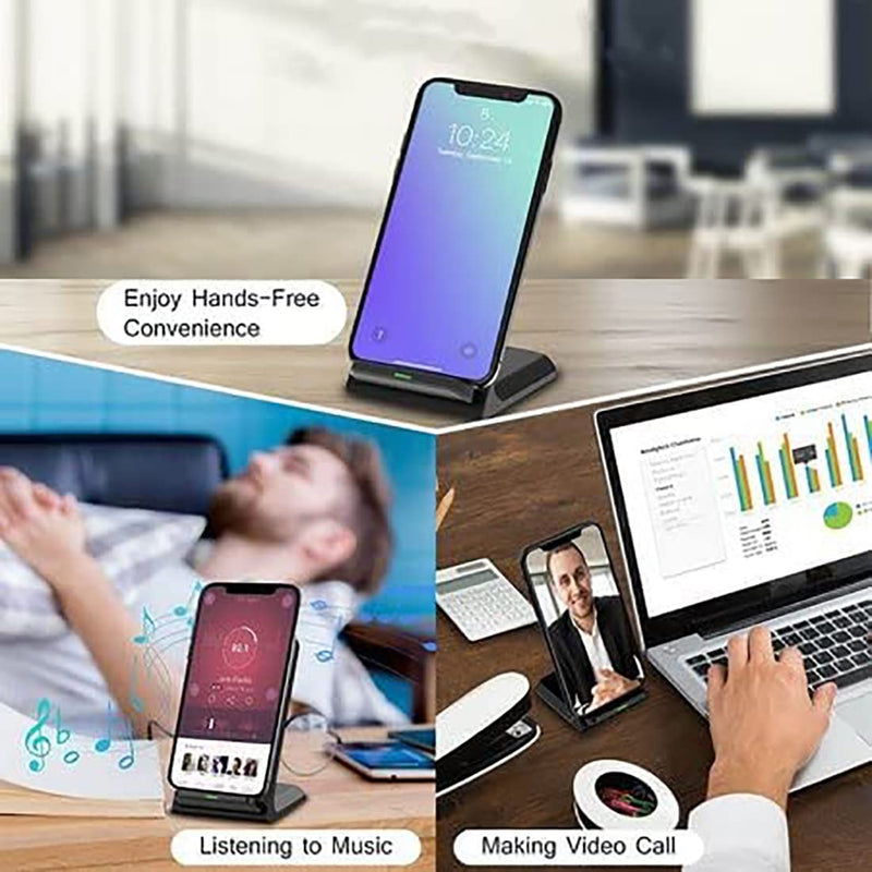 [Australia - AusPower] - Wireless Charger, 15W Qi Certified Wireless Charging Stand Compatible iPhone 13/12/SE 2020/11/XS Max/XR/X/8 Plus,Samsung Galaxy S21 S20 S10 S9 S8 Edge Note 20Ultra/10/9/8 and Qi-Enabled Phone Dark black 