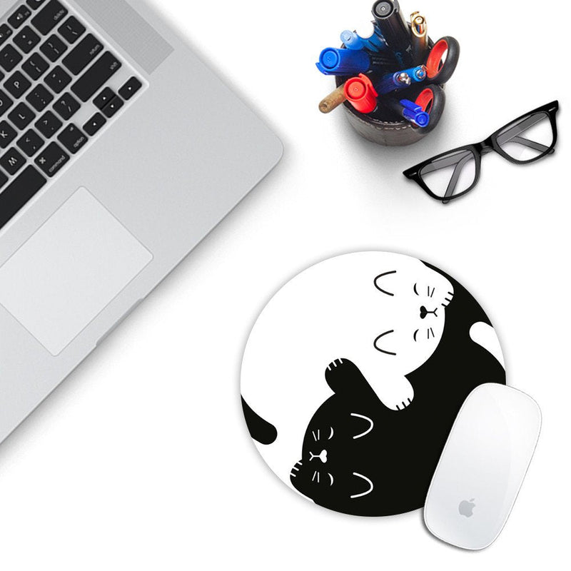 [Australia - AusPower] - Cat Custom Mouse Pad Gaming Mat Keyboard Pad Waterproof Material Non-Slip Personalized Round Mouse pad (7.8x7.8x0.08Inch) 