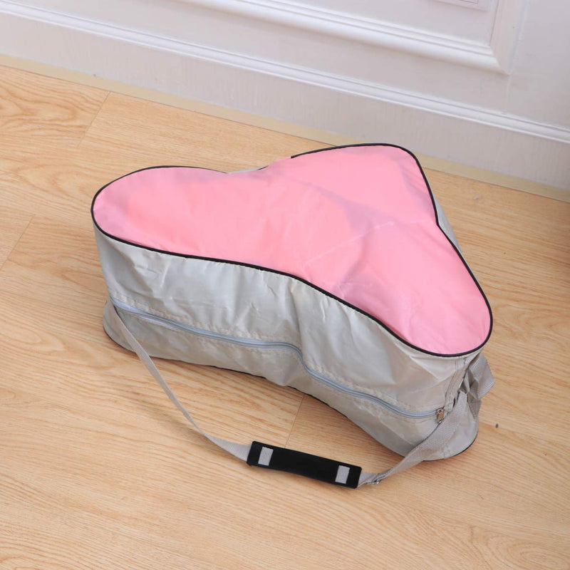 [Australia - AusPower] - LIOOBO Unisex Ice Skate Bag Mesh Cloth Tote Bag Skating Triangle Shoulder Bag for Roller Skates Inline Skates Pink 