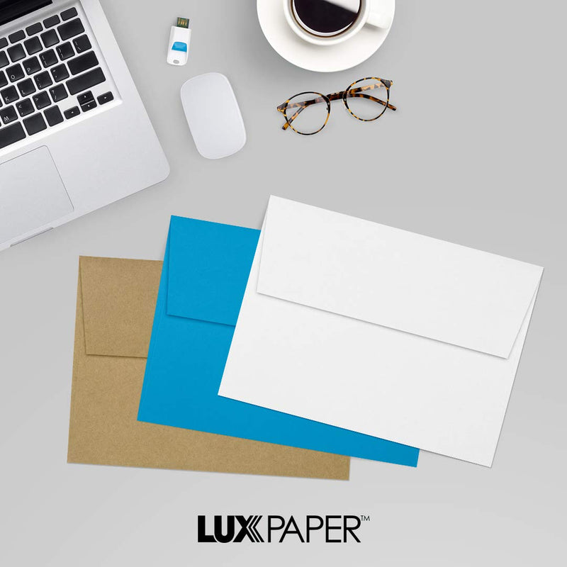 [Australia - AusPower] - LUXPAPER A7 Invitation Envelopes for 5 x 7 Cards in 80 lb. Bright White, Printable Envelopes for Invitations, w/Peel and Press Seal, 50 Pack, Envelope Size 5 1/4 x 7 1/4 (White) 50 Qty. 80lb. White 