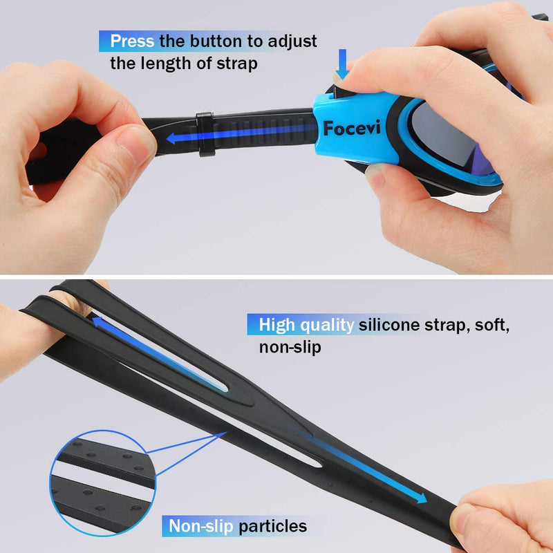 [Australia - AusPower] - Swimming Goggles for Men/Women, Polarized Anti-Fog UV Protection Mirrored Adult Swim Goggles, Swimming Glasses A-blue 