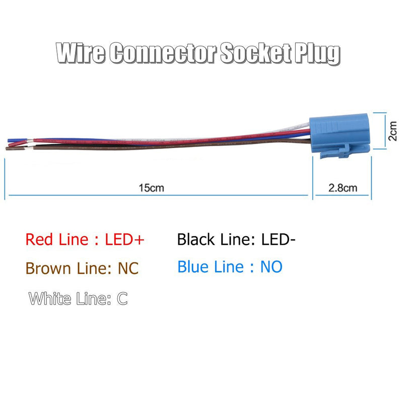 [Australia - AusPower] - 19mm Latching Push Button Switches SPDT ON/Off Waterproof Black Metal 12V Ring LED with Wire Plug (Red) Red 