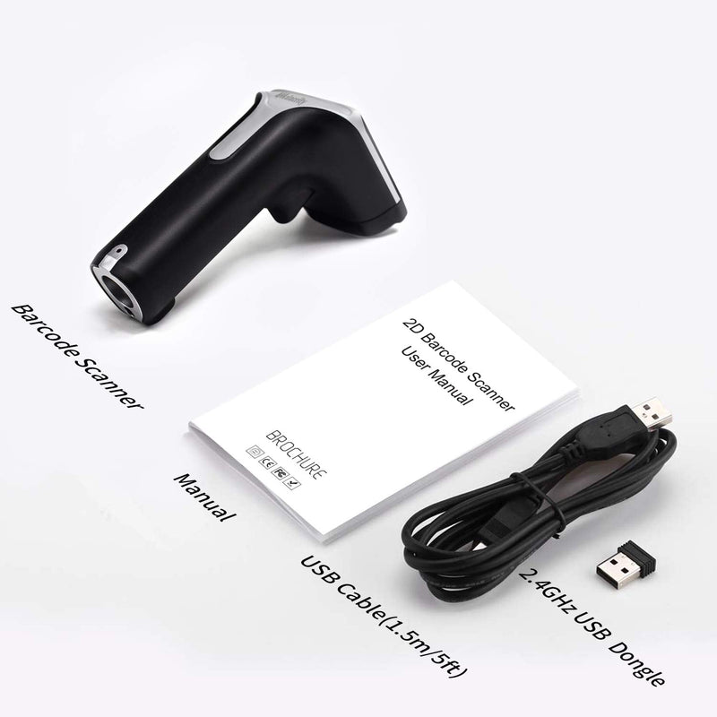 [Australia - AusPower] - Handheld Wireless Barcode Scanner(2.4Ghz Wireless& USB Wired) 2 in1 Handheld 1D Laser Barcode Scanner for Warehouse Supermarket Barcode Scanner 