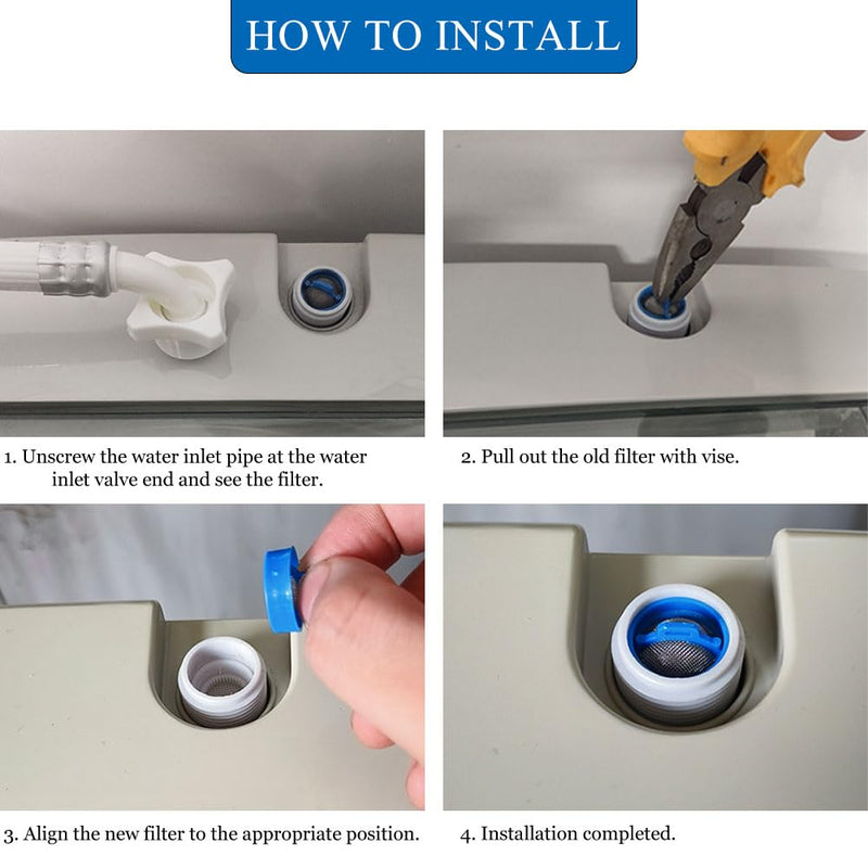 [Australia - AusPower] - 20 Pcs Washer Water Inlet Valve Filter Screen Steel Mesh Washing Machine Part Replacement Repair Kit for Automatic Washing Machine Accessories 