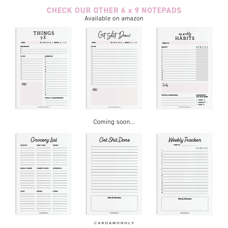 [Australia - AusPower] - Undated Checklist Pad - Get Shit Done Notepad - to DO List - 6 x 9 Inch - Office Decor for Women - 50 Page Tear Off Get Things Done 6 X 9 