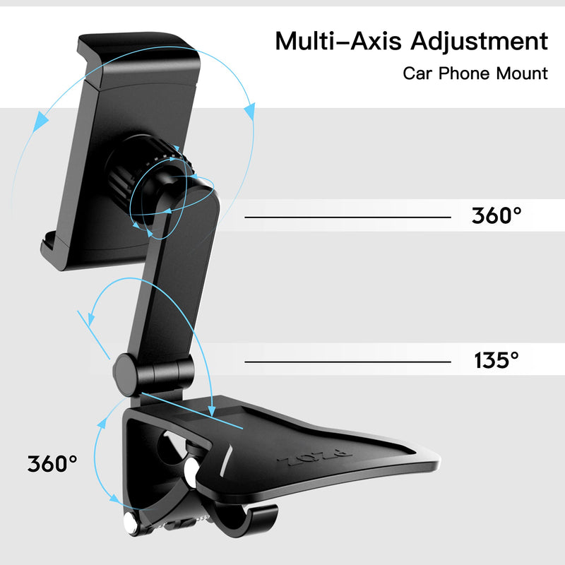 [Australia - AusPower] - PZOZ Car Phone Holder Mount, Multi-Axis Rotation Cell Phone Mount for Car Dashboard Clip Mount Stand Compatible for iPhone 11/ 12/ 13 Pro Max Mini XS Max XR 8 8Plus 7 Samsung Galaxy S21 S20 FE 
