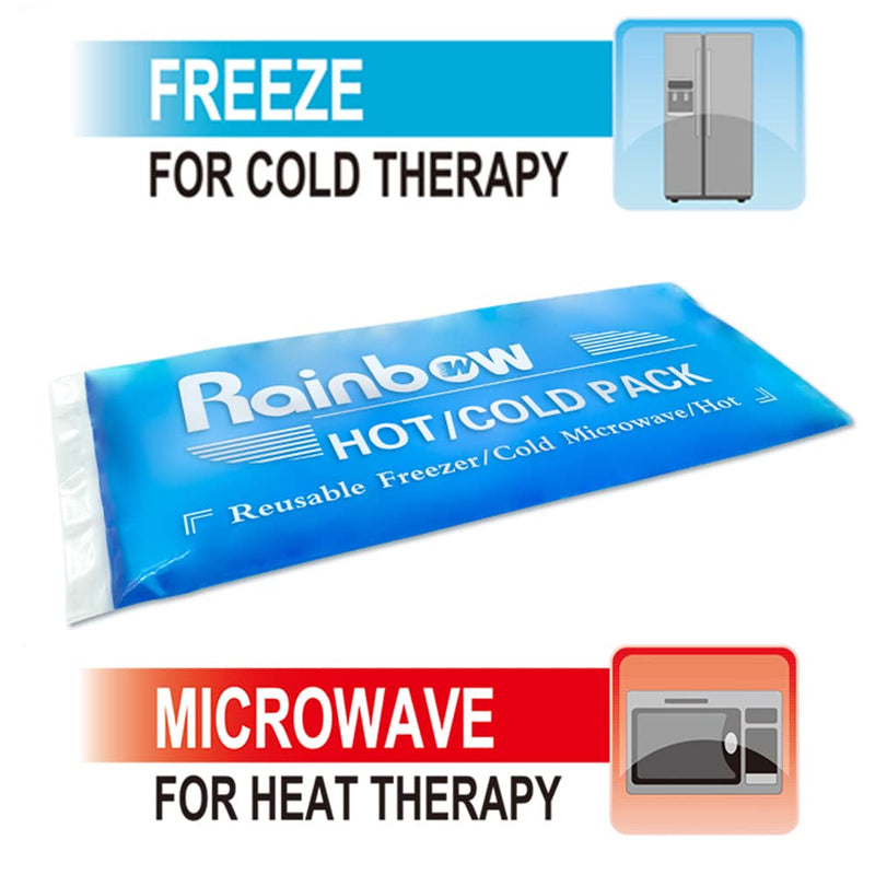 [Australia - AusPower] - Reusable Hot and Cold Packs for Injuries, 2 Flexible Gel Ice Pack Cold Hot Compress for Joint Pain, Muscle Soreness, Tension Headache, Adjustable Therapy Wrap for Knees, Back, Shoulders, Arms and Legs 9.8" X 4.3" - 2 Ice Packs & Wrap 