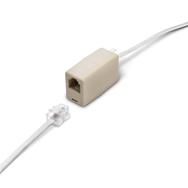 [Australia - AusPower] - Phone Line Cord 25 Feet - Modular Telephone Extension Cord 25 Feet - 2 Conductor (2 pin, 1 line) Cable - Works Great with FAX, AIO, and Other Machines - White 25 Feet Cord (7.5 Meter) 