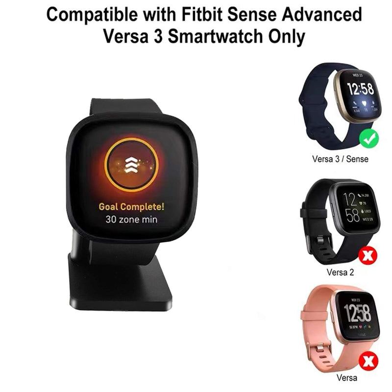 [Australia - AusPower] - Charger Dock Compatible with Fitbit Sense/Versa 3,Magnetic Charger Stand with 3.1Ft USB Cord,Charging Nightstands Fit for Sense/Versa 3 Smartwatch black 