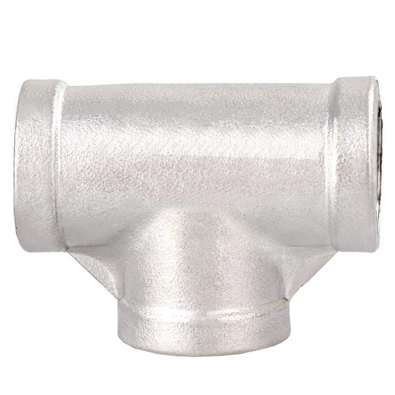 [Australia - AusPower] - Beduan 1/2" Tee Female NPT T Shaped 3 Way Cast Pipe Fitting - Stainless Steel 304 (Pack of 2) 1/2'' 