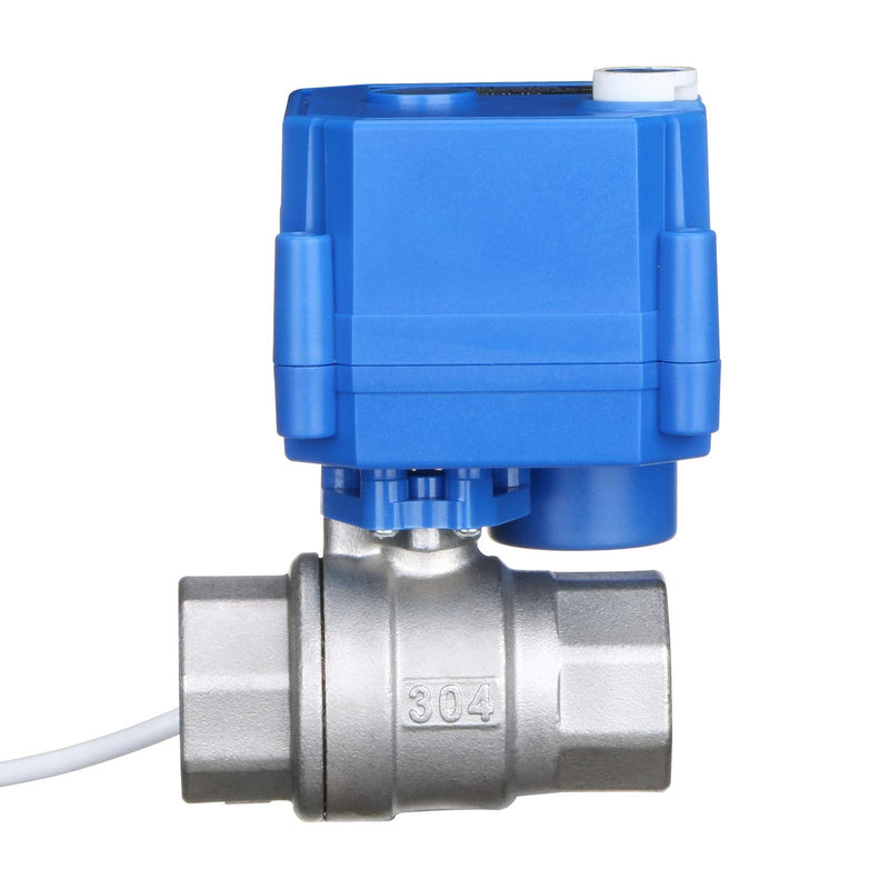 [Australia - AusPower] - Motorized Ball Valve- 3/4" Stainless Steel Ball Valve with Manual Function, Full Port, 9-24V AC/DC and 2 Wire Auto Return Setup by U.S. Solid 0.75 Inch 