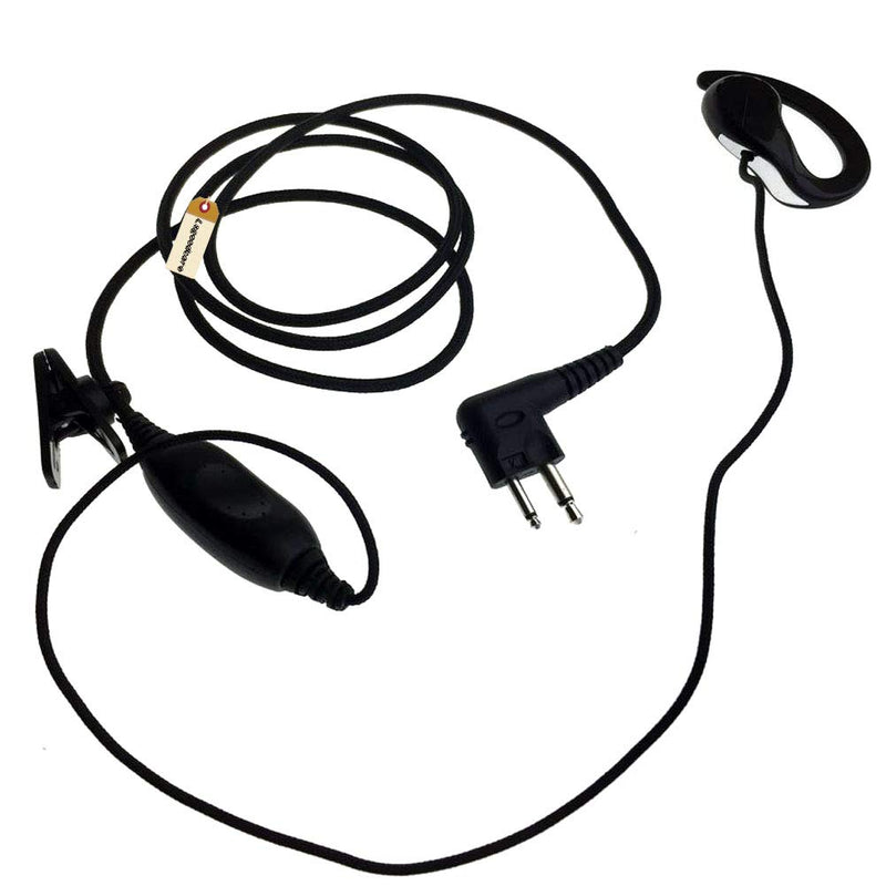[Australia - AusPower] - 2 Pin Earpiece and Mic, Lsgoodcare Ear-Clip Earhook Headset PTT Earphone Compatible for Motorola GP2000 GP88 P040 CLS1110 Two Way Radio Walkie Talkie + 2 Way Radio Earmold Pink Medium 
