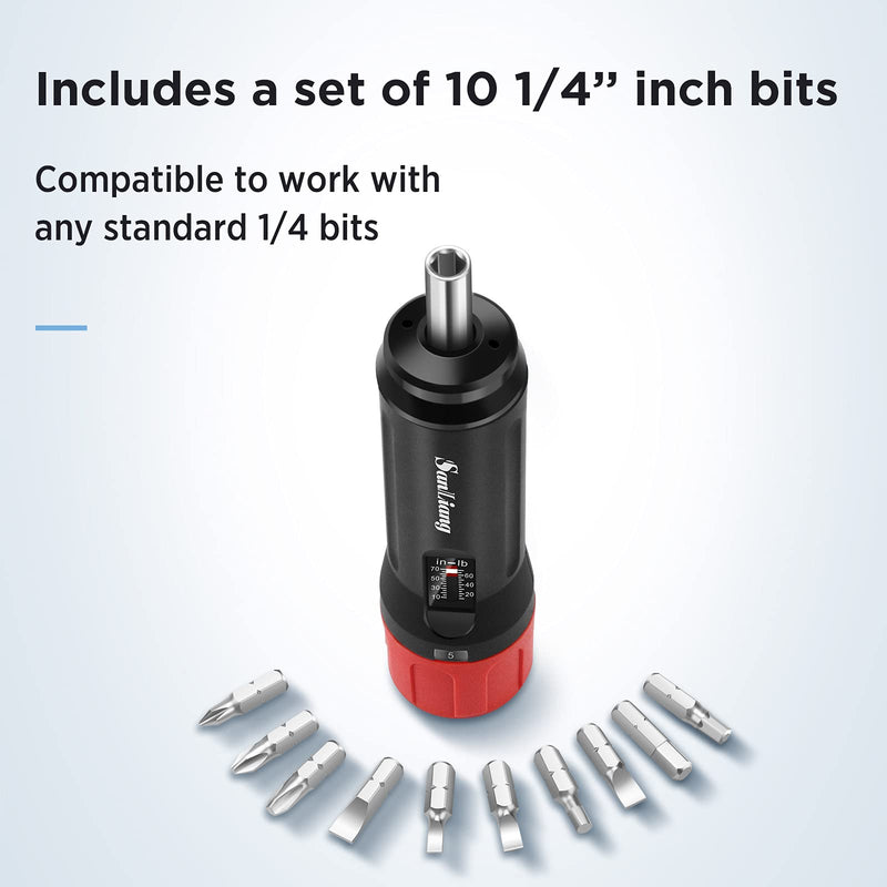 [Australia - AusPower] - Sanliang Torque Screwdriver Wrench Driver Bits Set 10-70 Inch Pounds lbs for Firearms Maintenance, Gunsmithing Tools, Bike Repairing and Scope Mounting. (10-70 in-lbs) 10-70 in-lbs 