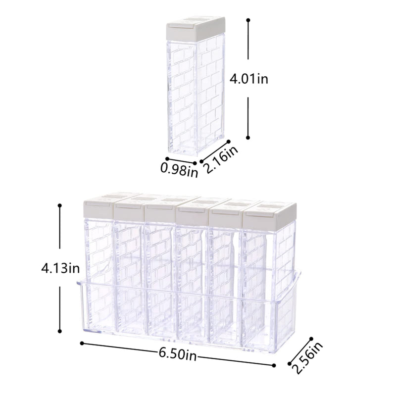[Australia - AusPower] - Jucaifu 6 Pcs Spice Shaker Jars, Salt and Pepper Shakers, Plastic Spice Dispenser, Salt Shakers, Seasoning Shaker Box, Condiment Set, spice containers (White) White 