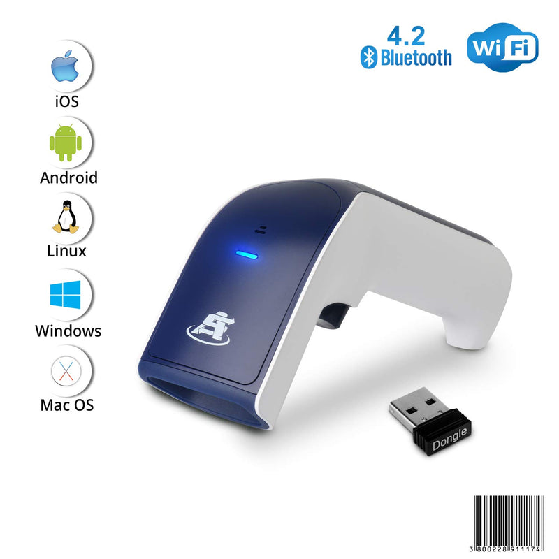 [Australia - AusPower] - ScanAvenger Wireless Portable 1D Bluetooth Barcode Scanner: 3-in-1 Hand Scanners -Vibration, Cordless, Rechargeable Scan Gun for Inventory Management - Handheld, USB Bar Code EAN-UPC Reader No Next Gen Stand 