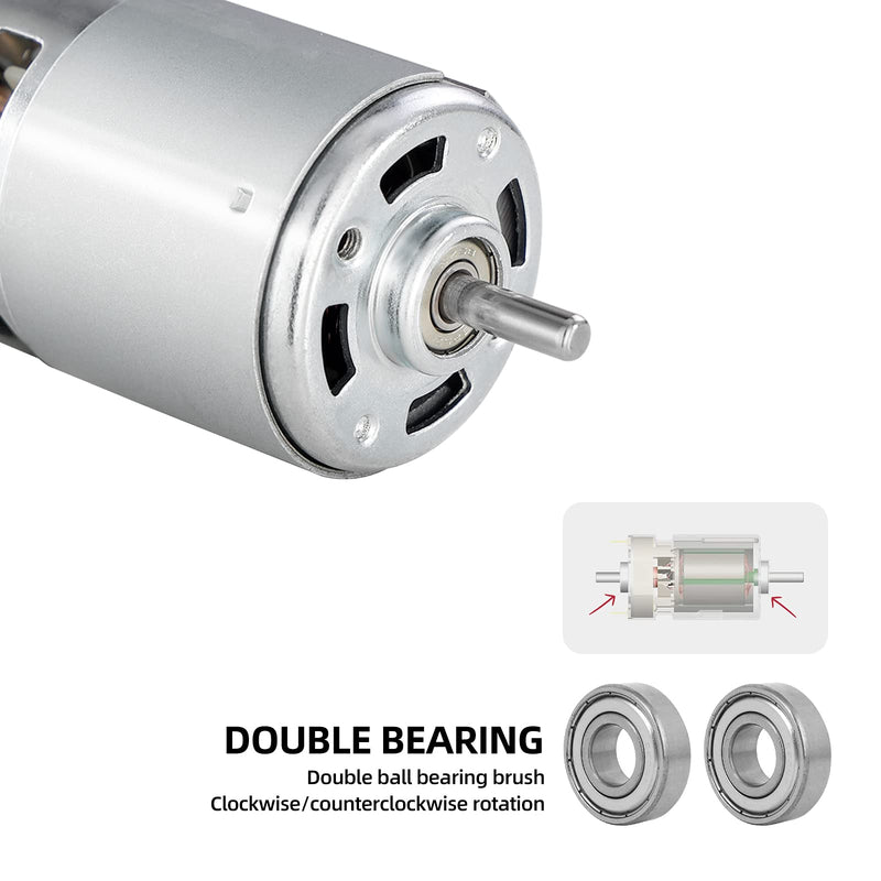 [Australia - AusPower] - 775 DC Motor DC 12V - 24V Max 6000-12000 RPM Ball Bearing Large Torque High Power Low Noise Gear Motor Electronic Component Motor 