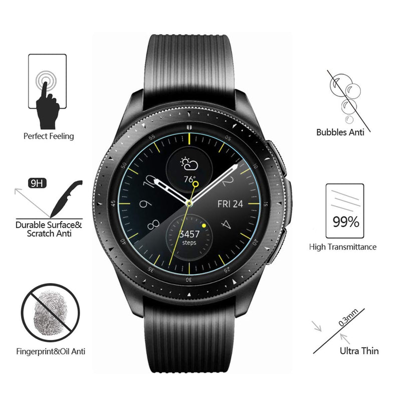 [Australia - AusPower] - [4 Pack] Tempered Glass Screen Protector for Samsung Galaxy Watch 42mm / Gear S2, Akwox [0.33mm 2.5D High Definition 9H] Premium Clear Screen Protector for Samsung Galaxy Watch Smartwatch 42mm/Gear S2 