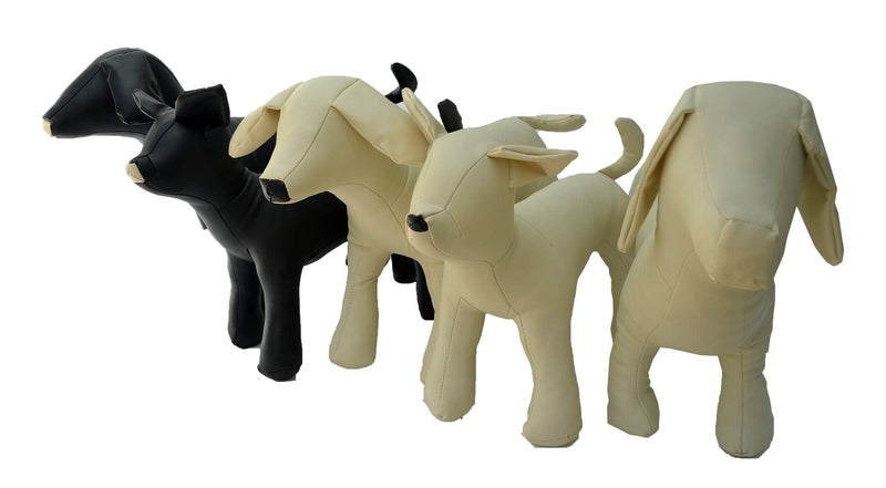 [Australia - AusPower] - Lovelonglong PU Leather Dog Mannequins Standing Models to Display for Dog Clothing Pet Shop Beige/Black S (Chihuahua) 9inch Back, 12inch Chest Black 