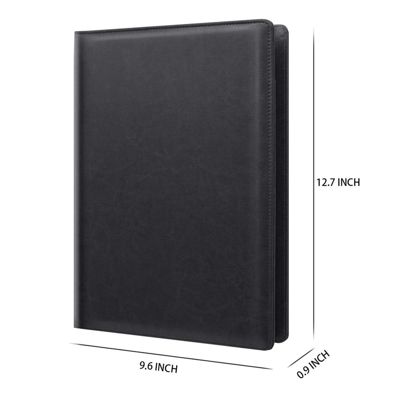 [Australia - AusPower] - WAVEYU Portfolio Case, Business Portfolio Folder, Padfolio Cover, Conference/Resume/Legal Document Organizer with Letter/A4 Size Clipboard Hardboard, Business Card Holders, Document Sleeve, Black 