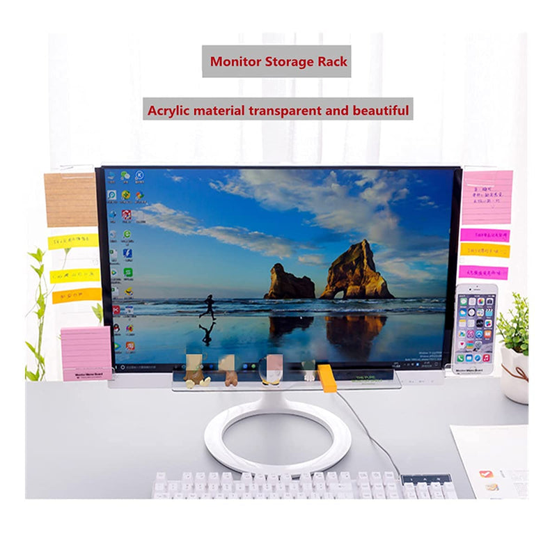 [Australia - AusPower] - Fannuoncc Computer Monitor Message Board/ Monitors Side Panel/Lower Storage Board /Notes Memo Board Message for Monitors , with Phone Holder , 1Set (Left / Right / Below ) 