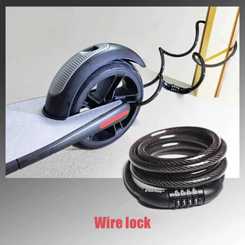 [Australia - AusPower] - Seway Scooter Lock Cable for Xiaomi Mijia M365 ES Series Segway Ninebot, Bicycle Combination Locks Coiled Chain Lock Basic Self Coiling Core Steel Wire 4 ft. Long 1/3 inch Fit for M365/ES1/ES2/ES3/ES4 