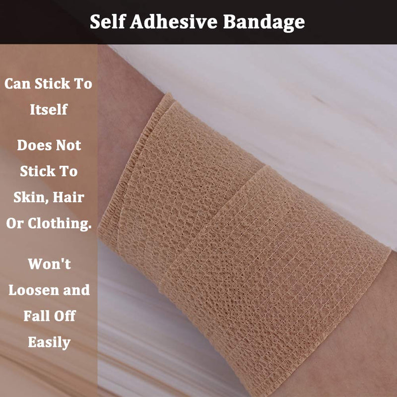 [Australia - AusPower] - 24 Pack Breathable Self Adherent Wrap, Athletic Elastic Non Woven Cohesive Bandage – for Sports, First Aid Medical, Wrist, Ankle Sprains, Swelling and Vet Wrap 2 Inch 5 Yards (Rainbow Color). 