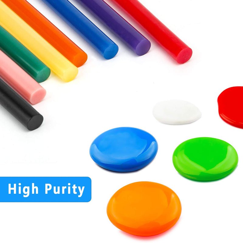 [Australia - AusPower] - 120PCS Colored Mini Hot Glue Sticks - 0.28x3.9" Gartful Hot Melt Glue Sticks, Multipurpose for Art & Craft Project, Home Decoration, General Repair, Bonding, Sealing, 12 Colors 