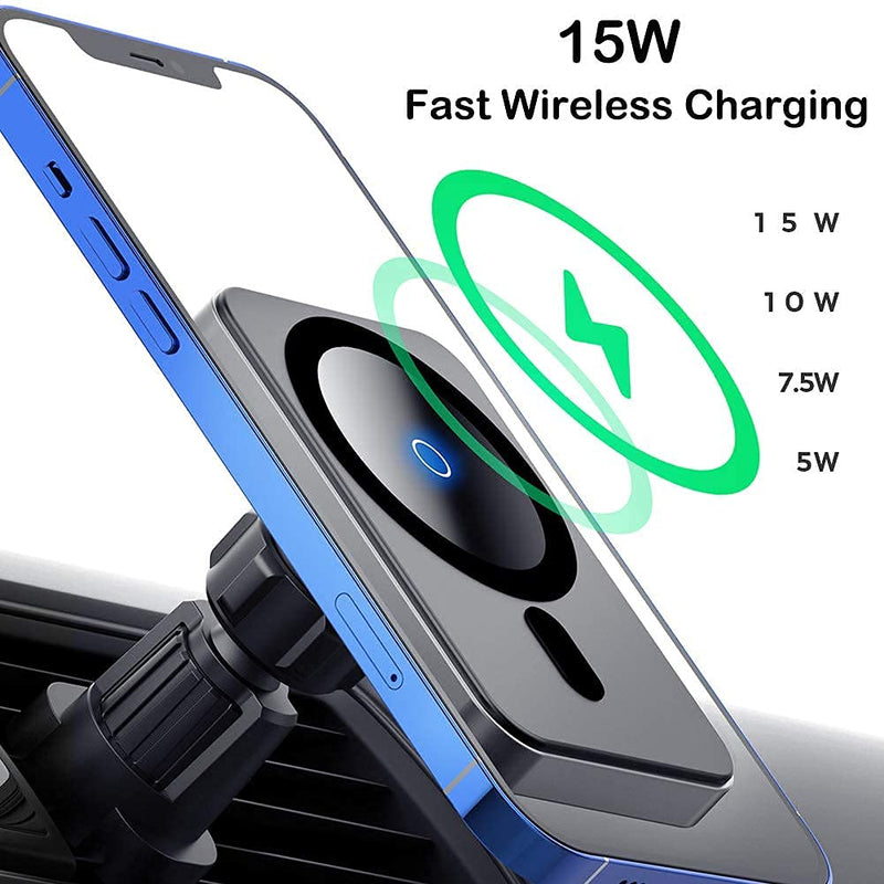 [Australia - AusPower] - leChivée Wire less Car Charger Mag-safe Car Mount Air Vent 15W Fast Magnetic Wire less Charging Car Charger Mount, Strong Magnet Car Phone Holder Compatible with Mag-Safe iPhone 13 12 Pro Max Mini 