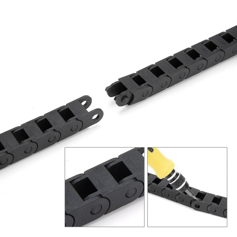[Australia - AusPower] - uxcell R15 7mm x 7mm Internal Size Black Plastic Cable Wire Carrier Drag Chain 1M Length for CNC 