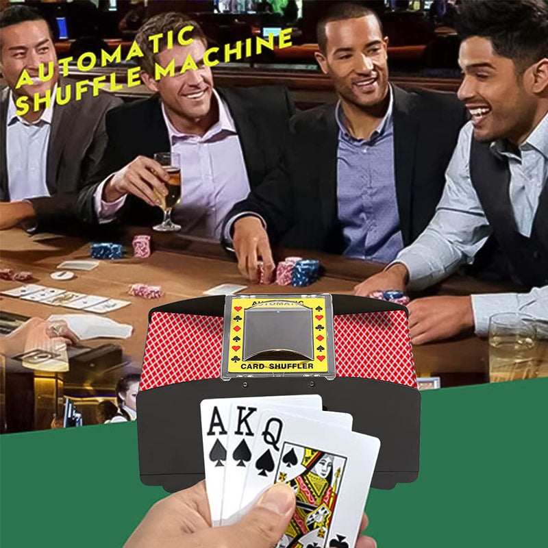[Australia - AusPower] - Ni-SHEN Automatic Card Shuffler USB/Battery Operated Electric Shuffler for Family Party Poker/Blackjack/UNO 1-2 Deck Card Shuffler 